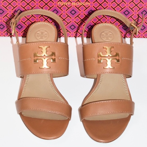 TORY BURCH EVERLY 65 MM SANDALS ROYAL TAN LEATHER - Picture 3 of 11